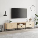 vidaXL TV-benk med skuff sonoma eik 200x25x44 cm konstruert tre 8721012340404
