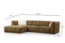 Octavian Sofa med Sjeselong 5 seter   Mørk beige