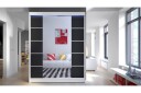 Pickering Garderobe med Speil 150x200 cm - Svart/Hvit