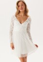 Bubbleroom Occasion 3D Flower L/S Lace Dress White 44