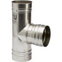 180 mm Metalbestos Omega T-stykke 90° med fast grenrør