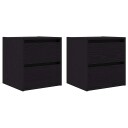  Veggmontert nattbord 2 stk svart eik 38x34x40 cm
