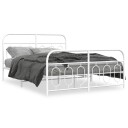  Sengeramme i metall med hode- og fotgavl hvit 140x190 cm 8721102646546