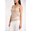 Simona Corsellini Dame Strikkevarer Beige M,