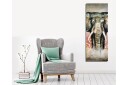 Lerretsbilde 30x80 cm Elefant med fargerike detaljer i bakgrunnen Grønn / Oransje / Rød