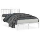 vidaXL Sengeramme i metall med hodegavl hvit 120x200 cm 8721012250178
