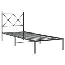  Sengeramme i metall med hodegavl svart 75x190 cm 8721012373761