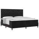  Box Spring Seng med Madrass Svart 200x200 cm Fløyel