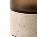 House Doctor Rivo Lysestake 14 cm i Munblåst Glass og Travertin - Brun