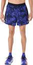 Asics Men's Fujitrail All Over Print 5in Shorts Midnight/Cobalt Burst/Cream M