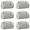 vidaXL Kastepledd 6 pcs Grå 240 x 220 cm Fleece