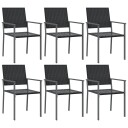 vidaXL Hagestoler 6 stk svart 54x62,5x89 cm polyrotting