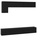  TV benksett 5 pcs Svart eik 100 x 30 x 30 cm Konstruert tre