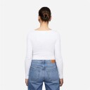 Petronella Rib Boatneck White