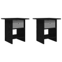 Nattbord 2 pcs Svart Eik 41 x 40 x 45 cm Konstruert tre