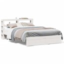  Sengeramme med hodegavl hvit 150x200 cm heltre furu 3305998