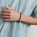 Timi Of Sweden Erik Stone Bead Bracelet Stainless Steel Sodalite