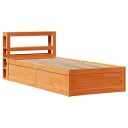  Sengeramme med hodegavl voksbrun 75x190 cm heltre furu 3306368