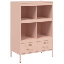  Highboard rosa 68x39x101,5 cm kaldvalset stål