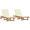  Solstol 2 pcs Brun 65 x 199 x 84 cm Solid akasietre