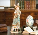 Goebel Fitz & Floyd Dapper lady hare med blomsterkurv