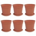 vidaXL Plantepotter 6 pcs Klinker Rød Ø 17 x 14 cm Plast