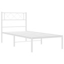 vidaXL Sengeramme i metall med hodegavl hvit 80x200 cm 8721012190962