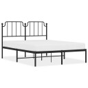vidaXL Sengeramme i metall med sengegavl svart 150x200 cm 8721012211988