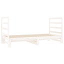vidaXL Uttrekkbar dagseng hvit 2x(90x190) cm heltre furu