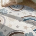 Rundt barneteppe Rainbow Potpourri krem/multi Størrelse: Ø 120 cm