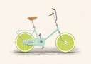 Sykkelhjul med lime Plakat / 100x150