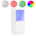 vidaXL Skjenk med LED-lys hvit 41x37x100 cm