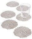 CHILEWICH Pressed Dahlia Glassunderlag 6pk 12.7x12.7cm GUNMETAL