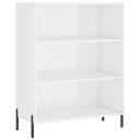 vidaXL Hylle høyglans hvit 69,5x32,5x90 cm konstruert tre