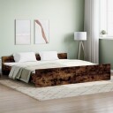vidaXL Sengeramme med hode- og fotgavl røkt eik 180x200 cm 8721012157286