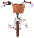 Volare Blossom Barnesykkel 12" Med Kurv Og Håndbrems Hvit