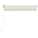 vidaXL Automatisk markise med LED og vindsensor 350x250 cm kremhvit