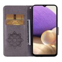 Samsung Galaxy A54 5G Ugle Rhinestone Lommebok-deksel grå