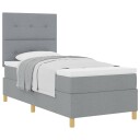  Box Spring Seng med Madrass Lysegrå 100x200 cm Stoff