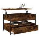  Salongbord røkt eik 85x50x50 cm konstruert tre og metall 8721012479272