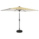 vidaXL Hageparasol med LED lamper og fot 2 x 3 m Polyester Gul og hvit