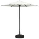 vidaXL Hageparasol med base Rektangulær 2,3 x 2,3 m Polyester Krem