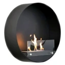 ScandiFlames Delaware rund vegghengt biopeis sort