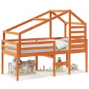  Høyseng med tak voksbrun 90x190 cm heltre furu 8721102668807