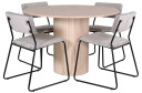 Venture Design Bianca & Kenth spisegruppe Grå/whitewash 4 stoler & bord 110 cm