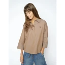 MOS MOSH Mmbritze Cam Cotton Blouse   DARK CAMEL   L