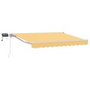vidaXL Manuell markiseramme med LEDs sand 3,5 x 2,5 m