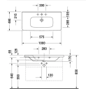Duravit Durastyle Møbelservant 1000x480 mm. m/1 blanderhull