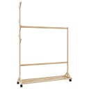  Klesstativ med kroker og hjul 100x35x157 cm bambus 8721102642982