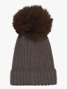 Huttelihut Hat Knit Alpaca Pompom   Brown   53\4 6Y